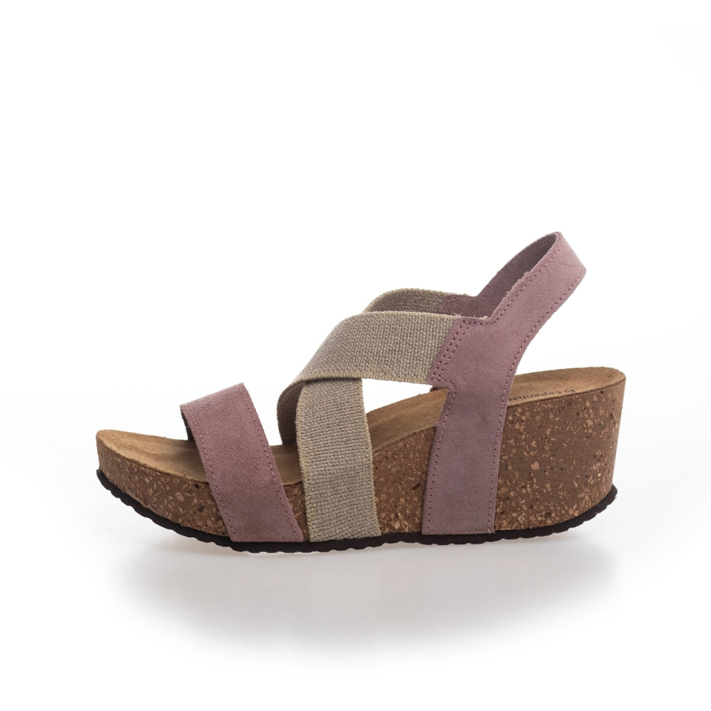 COPENHAGEN SHOES STACIA 21 Canvas Sandaler med kilehæl 030 Rose