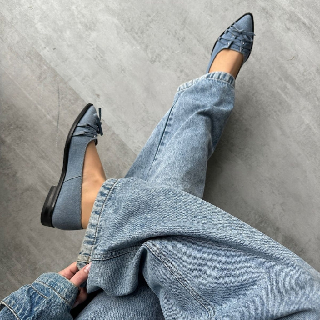 COPENHAGEN SHOES THE NUMBER - DENIM Ballerina 0025 BLUE