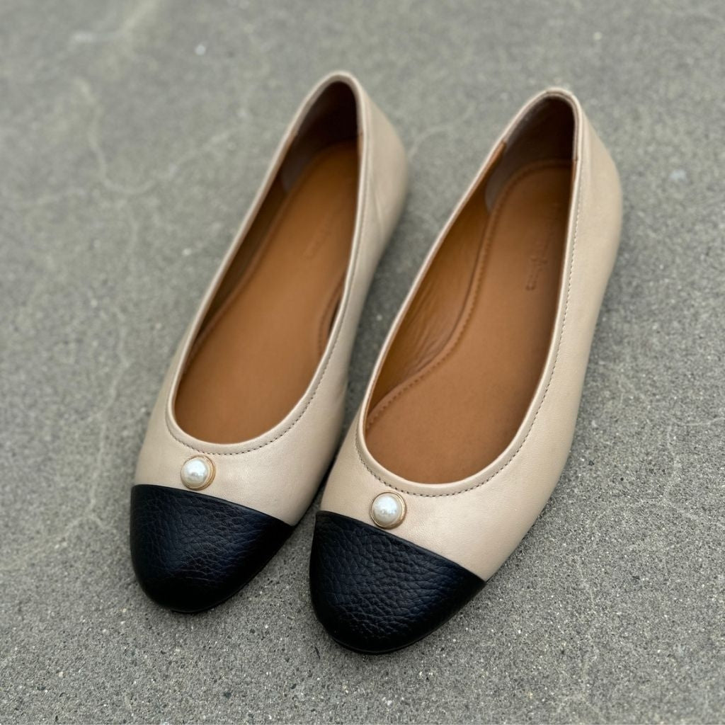 COPENHAGEN SHOES THE PEARL BALLERINA Ballerina 0007 BLACK / NUDE