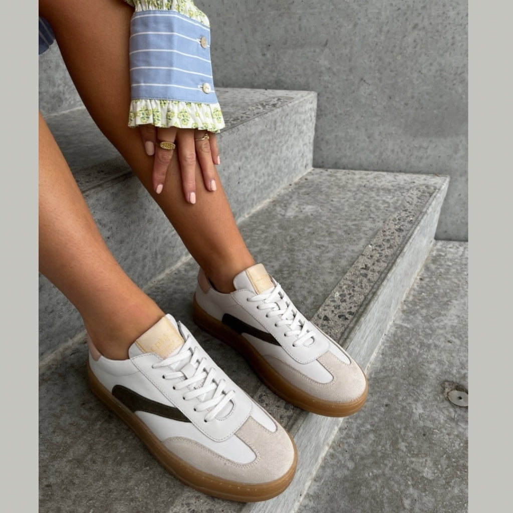 COPENHAGEN SHOES THE POWER SNEAK Sneakers 0022 WHITE-DK.ARMY-PEACH