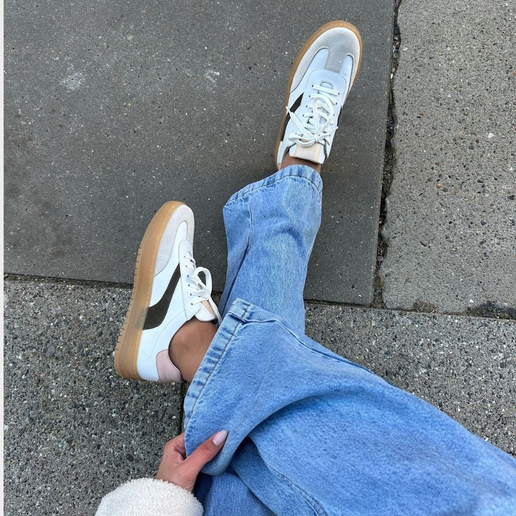 COPENHAGEN SHOES THE POWER SNEAK Sneakers 0022 WHITE-DK.ARMY-PEACH