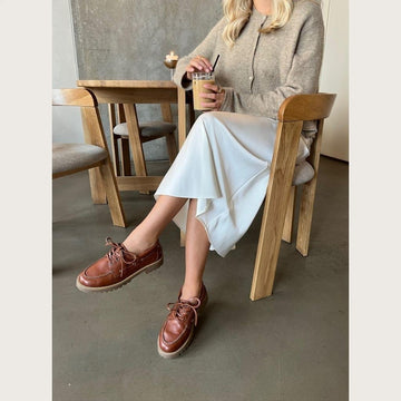 COPENHAGEN SHOES THE WALK LEATHER Boat Shoe 0241 COGNAC
