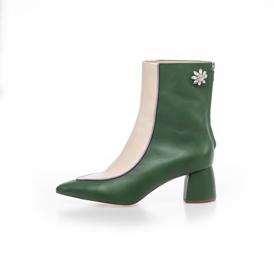 COPENHAGEN SHOES VIBES OF FASHION / Copenhagenshoes by Josefine Valentin Støvler 2232 OFF WHITE GREEN (PURPLE)