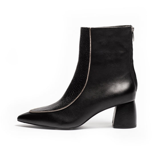 COPENHAGEN SHOES VIBES OF FASHION SNAKE /  Copenhagenshoes by Josefine Valentin Støvler 008 BLACK SNAKE (NO SIMILI)