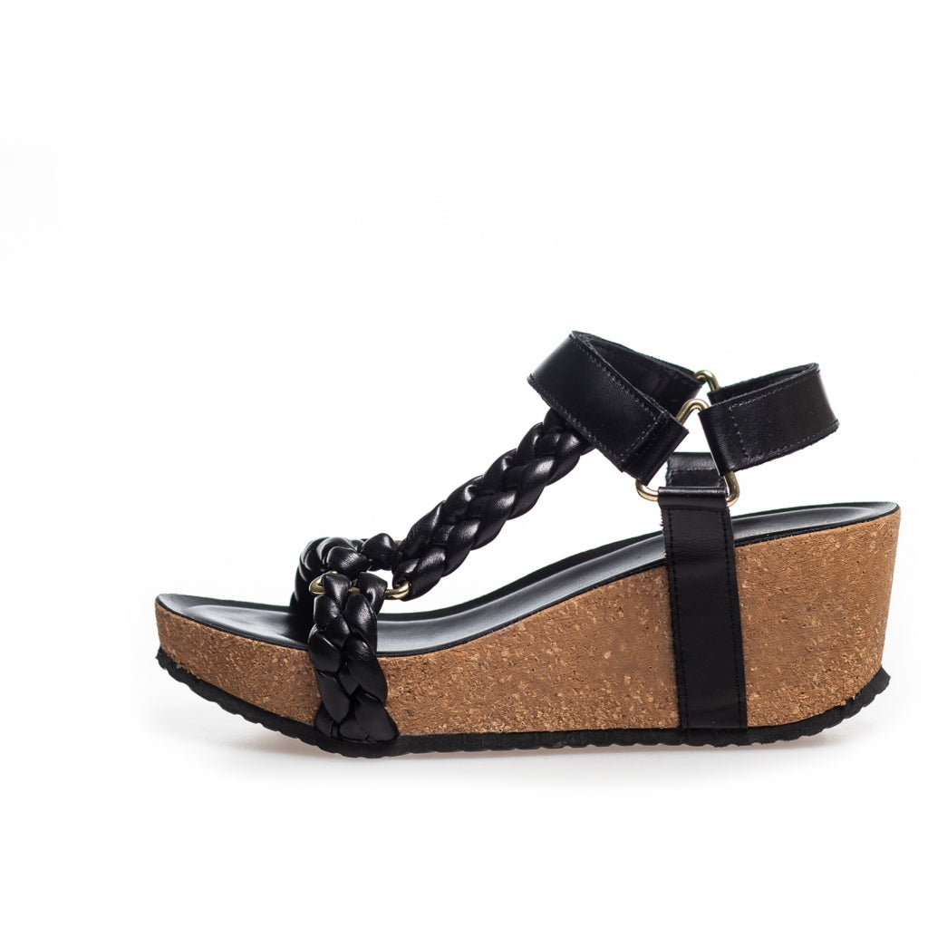 COPENHAGEN SHOES WOVEN LADY Sandaler med kilehæl 0001 BLACK