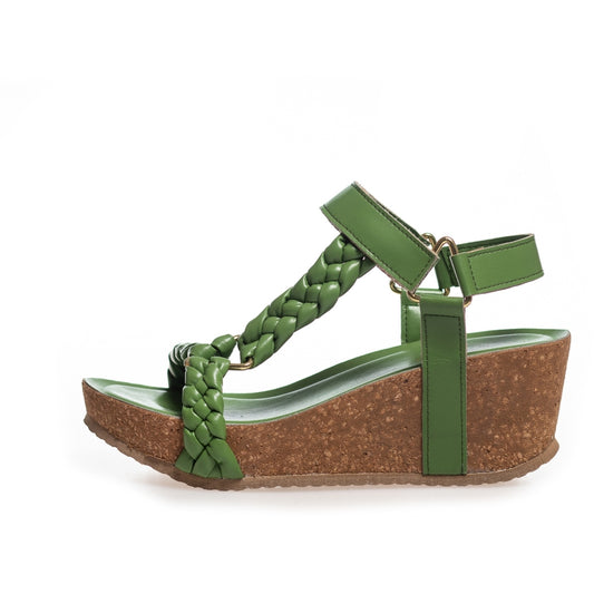 COPENHAGEN SHOES WOVEN LADY Sandaler med kilehæl 0027 GREEN