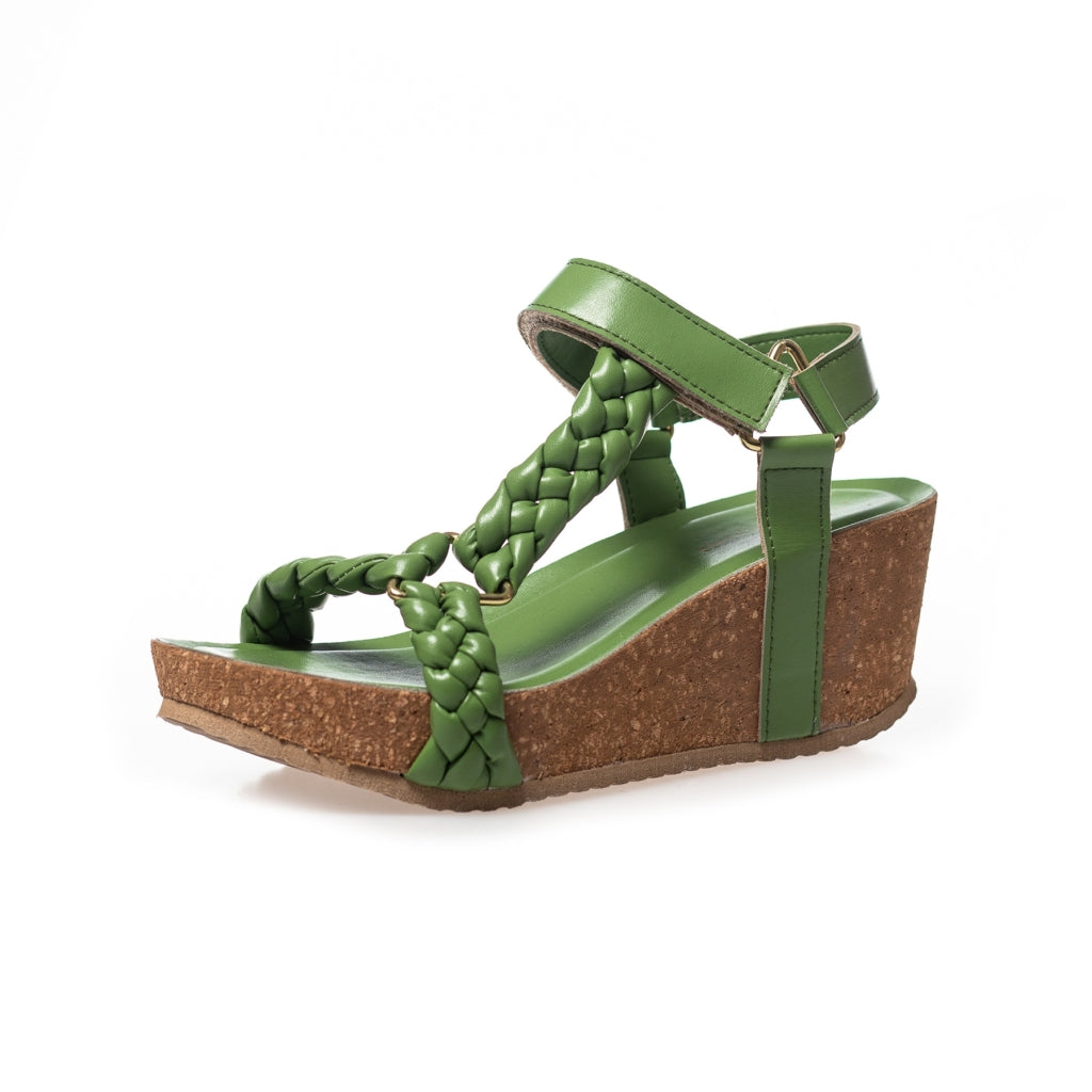 COPENHAGEN SHOES WOVEN LADY Sandaler med kilehæl 0027 GREEN