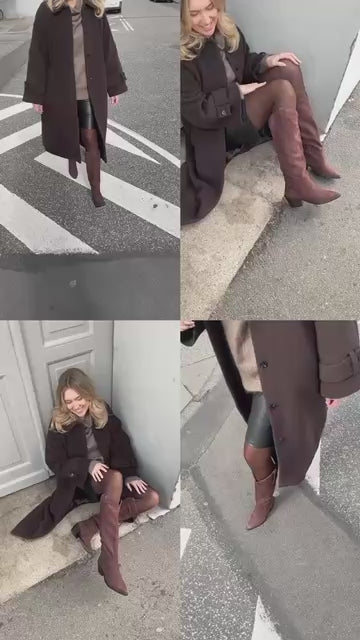 COPENHAGEN SHOES DIVIDED SUEDE Long boot 0035 DARK BROWN (COFFEE BEAN)