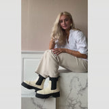 COPENHAGEN SHOES KEEP GOING PATENT Boot 068 Cream