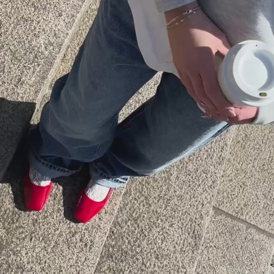 COPENHAGEN SHOES ALL FOR LOVE-PATENT Ballerina 0016 RED