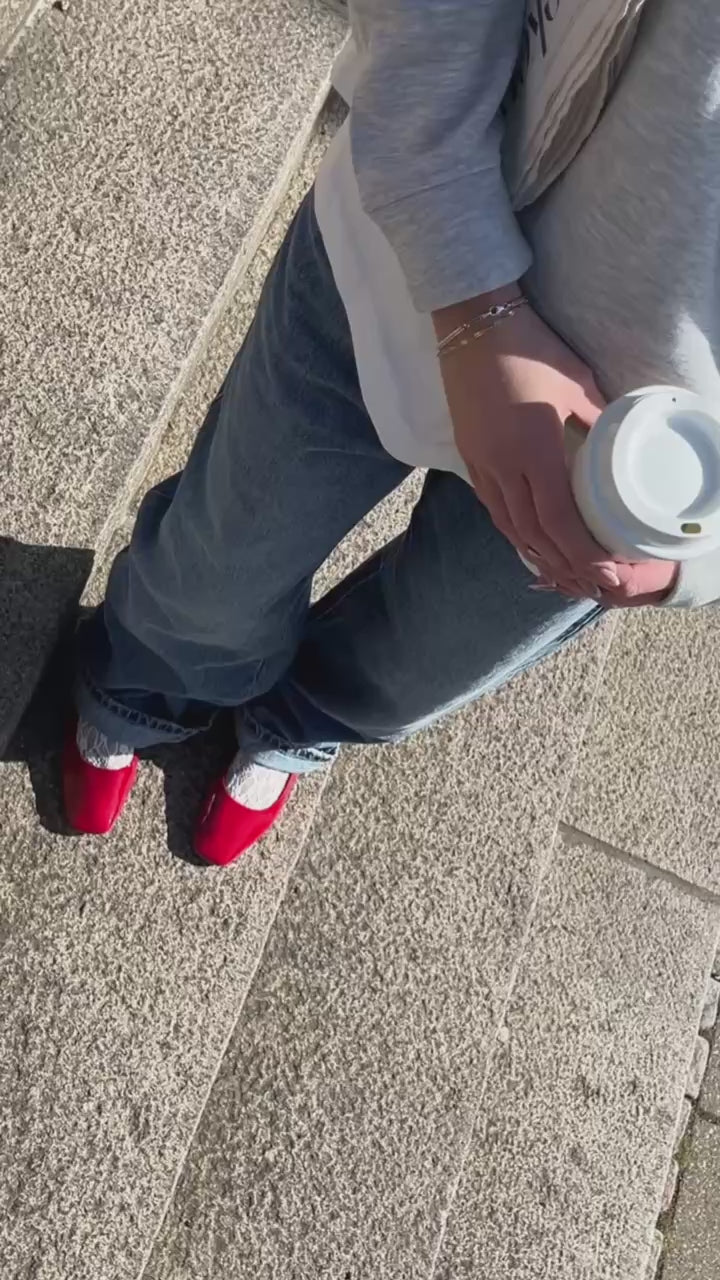 COPENHAGEN SHOES ALL FOR LOVE-PATENT Ballerina 0016 RED