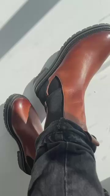 COPENHAGEN SHOES IT'S A KIND OF MAGIC Støvler 0231 COGNAC/BLACK/BROWN