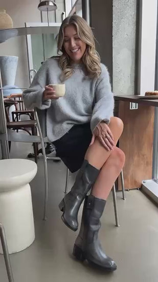 COPENHAGEN SHOES MY GOOD VIBES Long boot 0003 BEIGE/BLACK