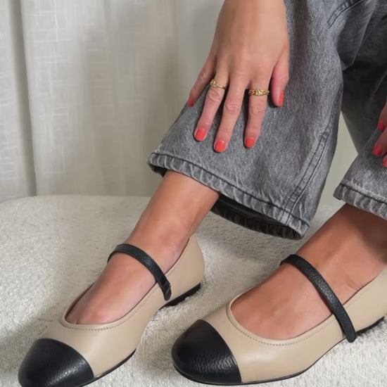 COPENHAGEN SHOES BE FOREVER Ballerina 0007 BLACK / NUDE