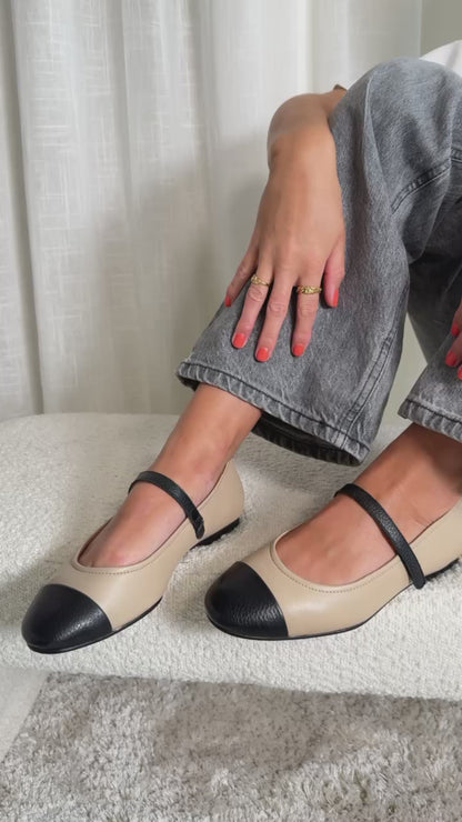 COPENHAGEN SHOES BE FOREVER Ballerina 0007 BLACK / NUDE
