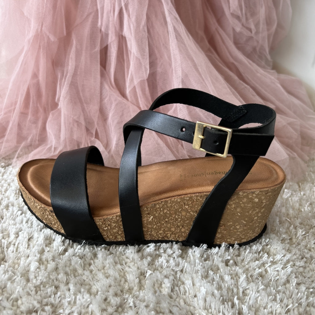 COPENHAGEN SHOES LAURA 22 Sandaler med kilehæl 0001 BLACK